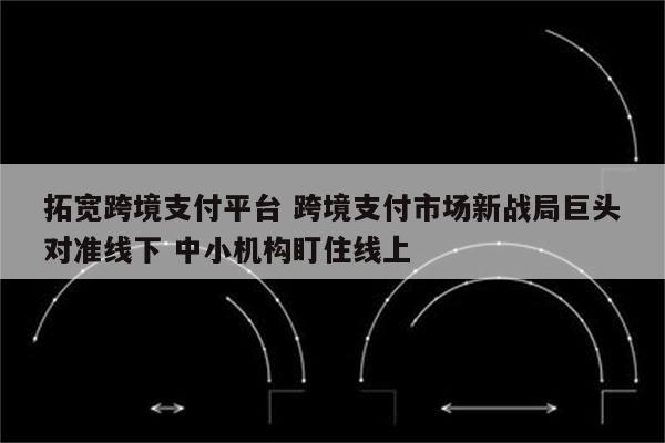 拓宽跨境支付平台 跨境支付市场新战局巨头对准线下 中小机构盯住线上