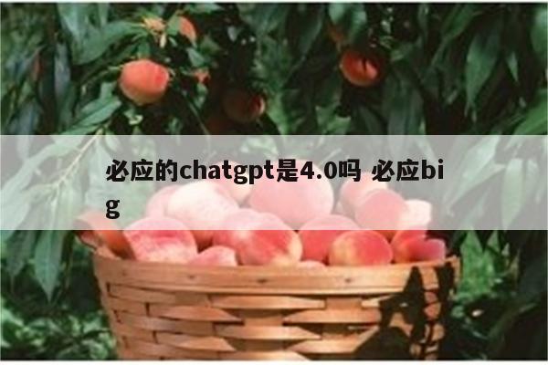 必应的chatgpt是4.0吗 必应big