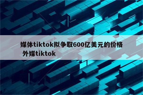 媒体tiktok拟争取600亿美元的价格 外媒tiktok