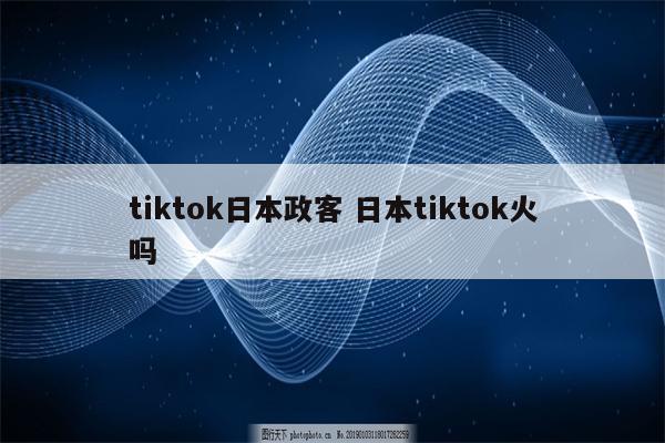 tiktok日本政客 日本tiktok火吗