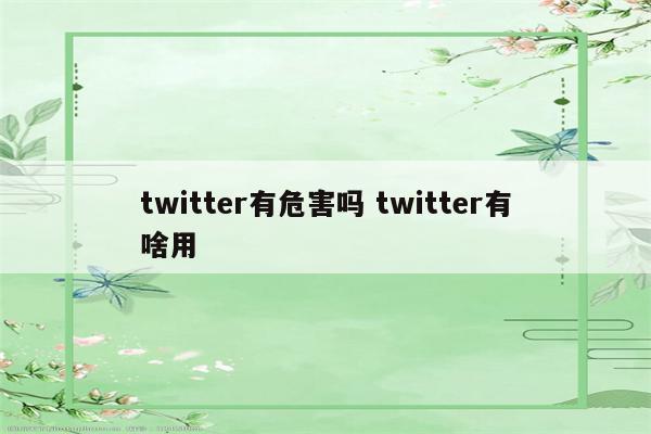 twitter有危害吗 twitter有啥用