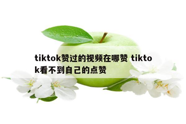 tiktok赞过的视频在哪赞 tiktok看不到自己的点赞