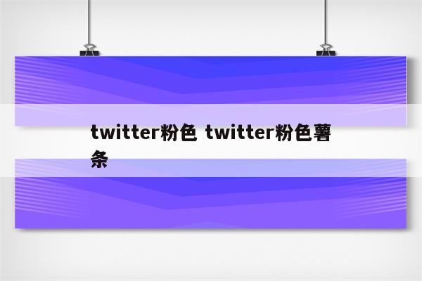 twitter粉色 twitter粉色薯条