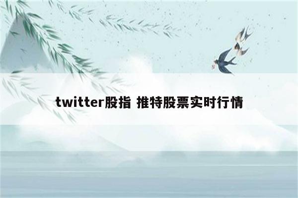 twitter股指 推特股票实时行情