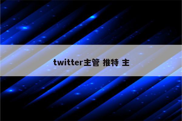 twitter主管 推特 主