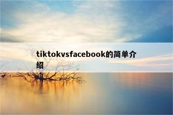 tiktokvsfacebook的简单介绍