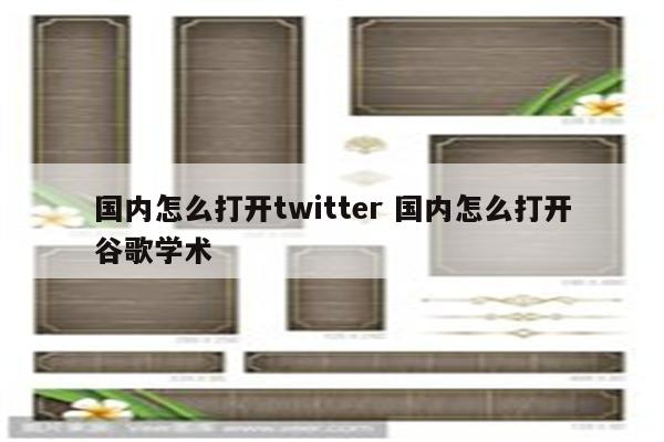 国内怎么打开twitter 国内怎么打开谷歌学术