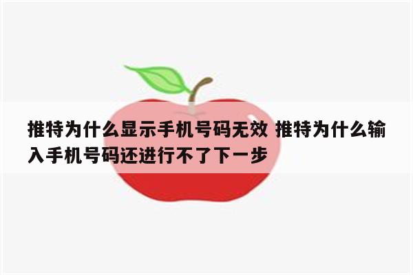 推特为什么显示手机号码无效 推特为什么输入手机号码还进行不了下一步