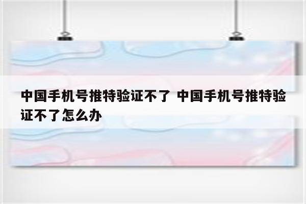 中国手机号推特验证不了 中国手机号推特验证不了怎么办