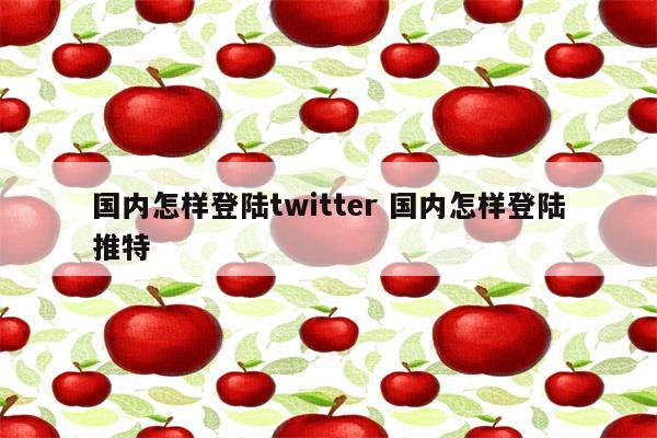 国内怎样登陆twitter 国内怎样登陆推特