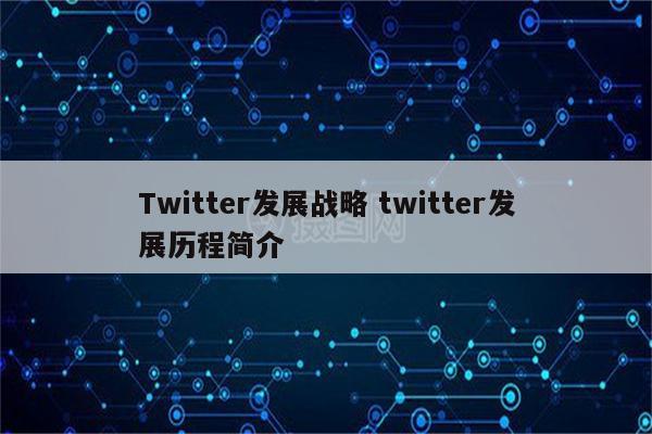 Twitter发展战略 twitter发展历程简介