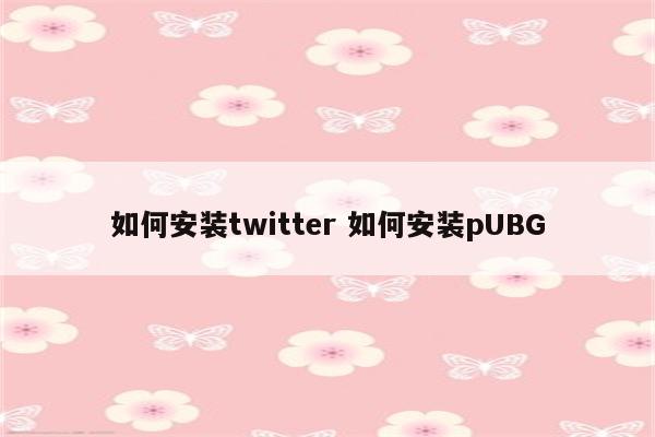 如何安装twitter 如何安装pUBG