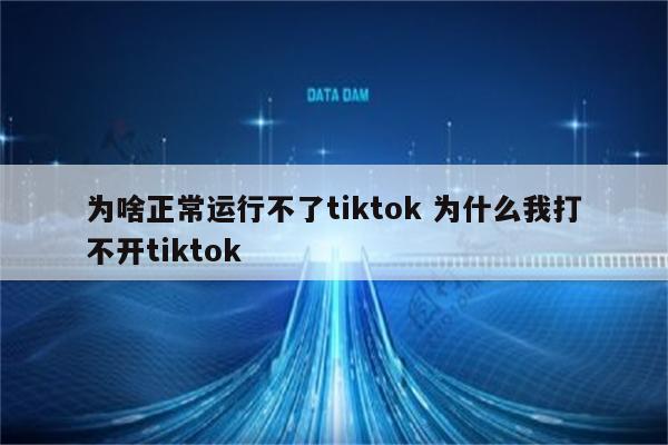 为啥正常运行不了tiktok 为什么我打不开tiktok