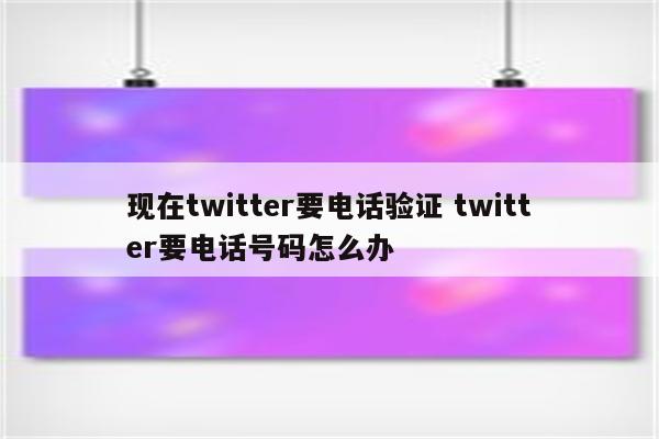 现在twitter要电话验证 twitter要电话号码怎么办