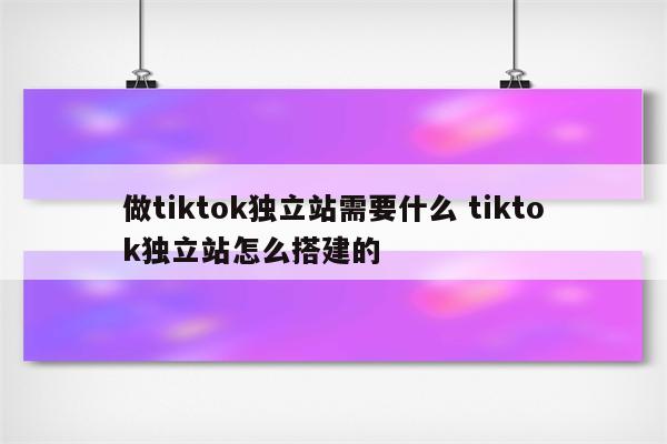 做tiktok独立站需要什么 tiktok独立站怎么搭建的