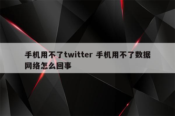 手机用不了twitter 手机用不了数据网络怎么回事