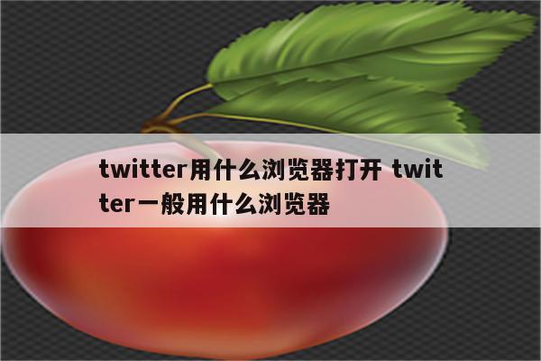 twitter用什么浏览器打开 twitter一般用什么浏览器