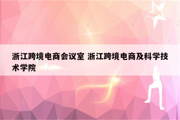 浙江跨境电商会议室 浙江跨境电商及科学技术学院