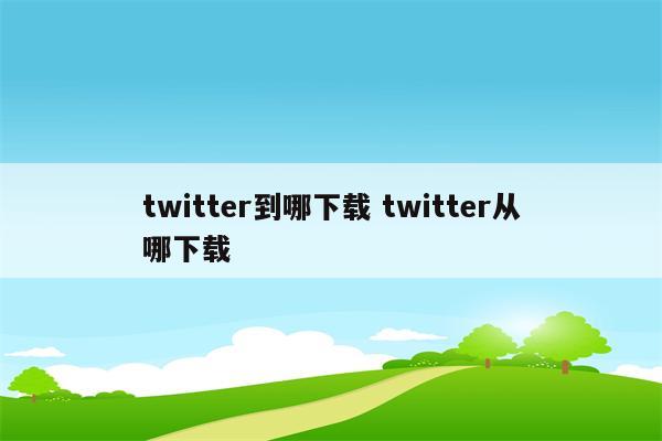 twitter到哪下载 twitter从哪下载