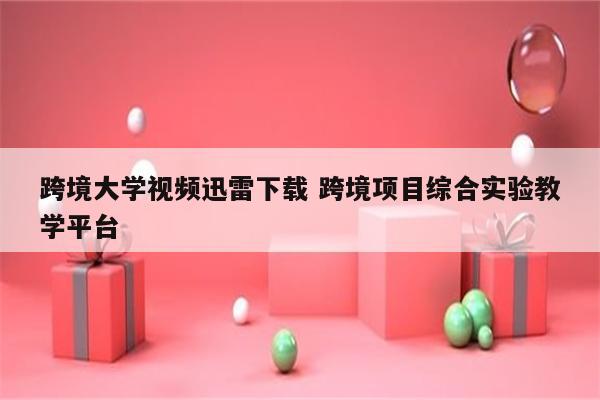 跨境大学视频迅雷下载 跨境项目综合实验教学平台