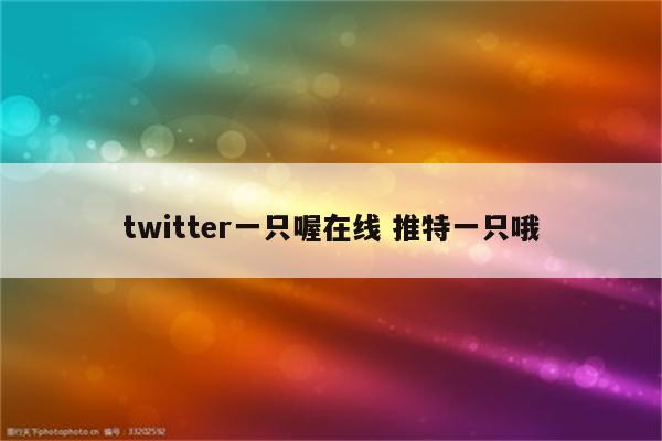 twitter一只喔在线 推特一只哦