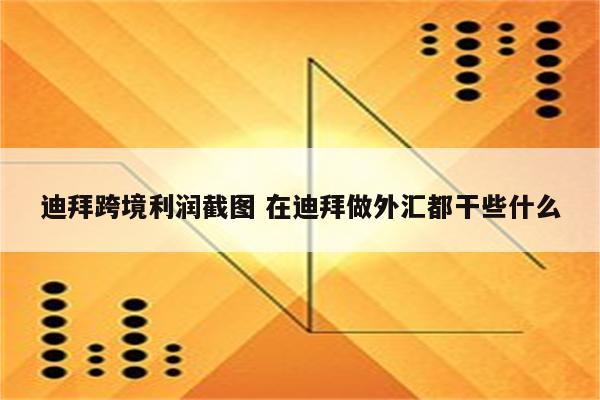 迪拜跨境利润截图 在迪拜做外汇都干些什么