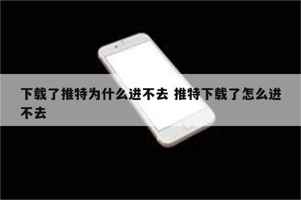 下载了推特为什么进不去 推特下载了怎么进不去