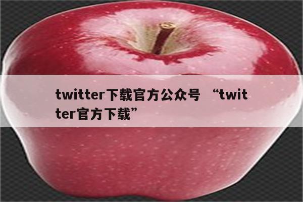 twitter下载官方公众号 “twitter官方下载”