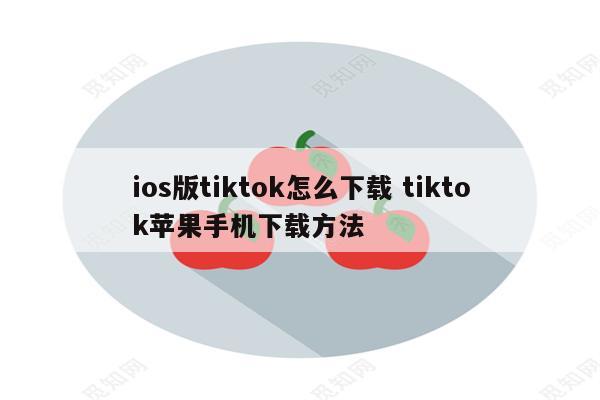 ios版tiktok怎么下载 tiktok苹果手机下载方法