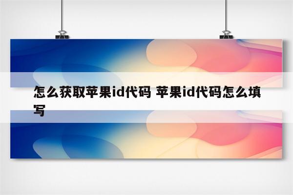 怎么获取苹果id代码 苹果id代码怎么填写