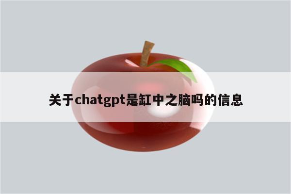 关于chatgpt是缸中之脑吗的信息