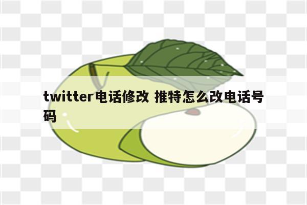 twitter电话修改 推特怎么改电话号码