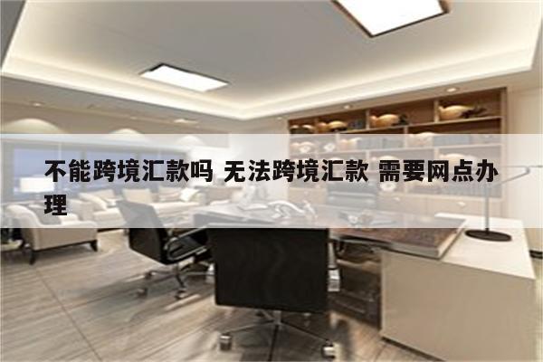 不能跨境汇款吗 无法跨境汇款 需要网点办理