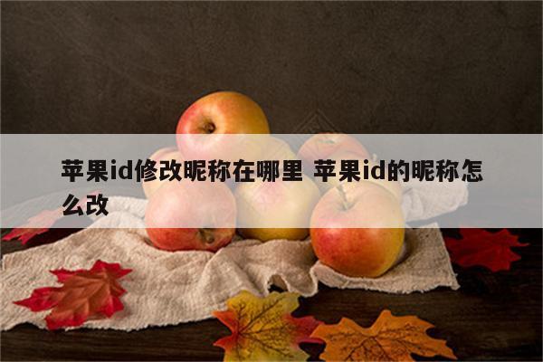 苹果id修改昵称在哪里 苹果id的昵称怎么改