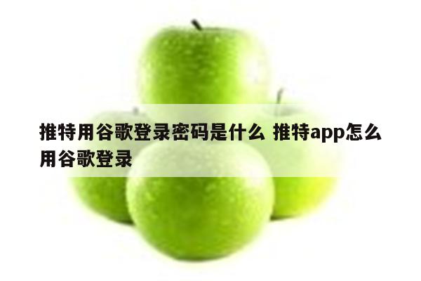 推特用谷歌登录密码是什么 推特app怎么用谷歌登录