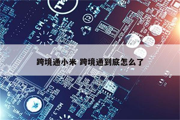 跨境通小米 跨境通到底怎么了