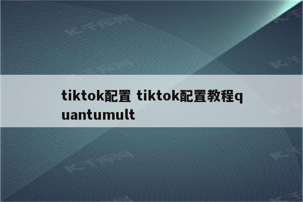 tiktok配置 tiktok配置教程quantumult