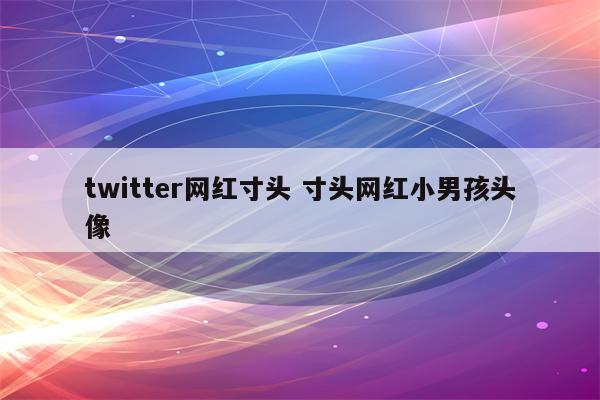 twitter网红寸头 寸头网红小男孩头像