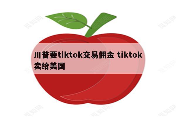 川普要tiktok交易佣金 tiktok卖给美国