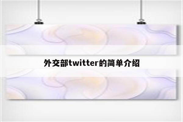 外交部twitter的简单介绍