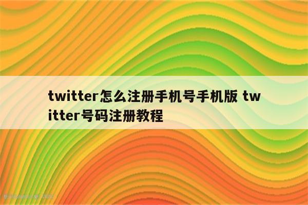 twitter怎么注册手机号手机版 twitter号码注册教程