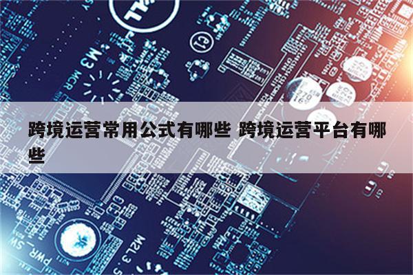 跨境运营常用公式有哪些 跨境运营平台有哪些