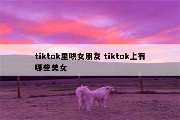 tiktok里哄女朋友 tiktok上有哪些美女