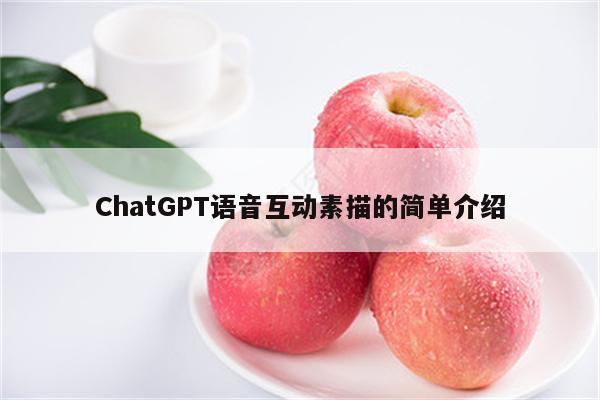 ChatGPT语音互动素描的简单介绍