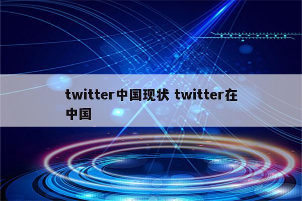 twitter中国现状 twitter在中国