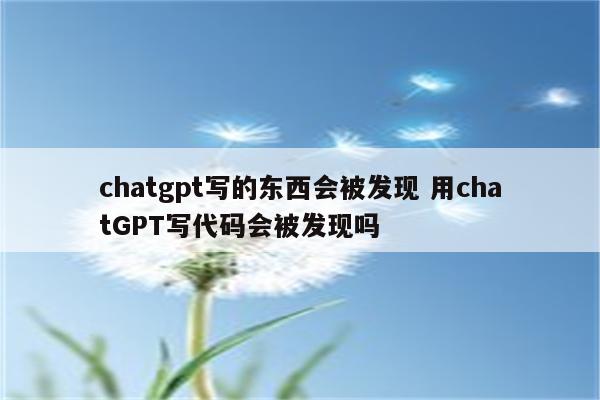 chatgpt写的东西会被发现 用chatGPT写代码会被发现吗