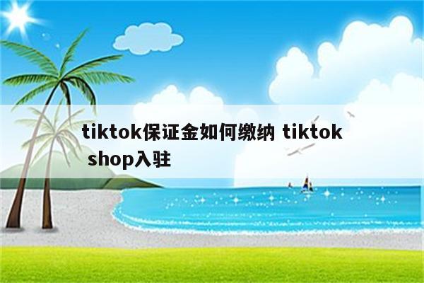 tiktok保证金如何缴纳 tiktok shop入驻