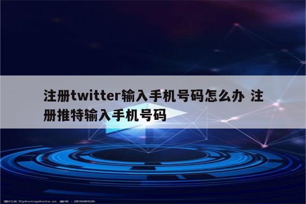 注册twitter输入手机号码怎么办 注册推特输入手机号码