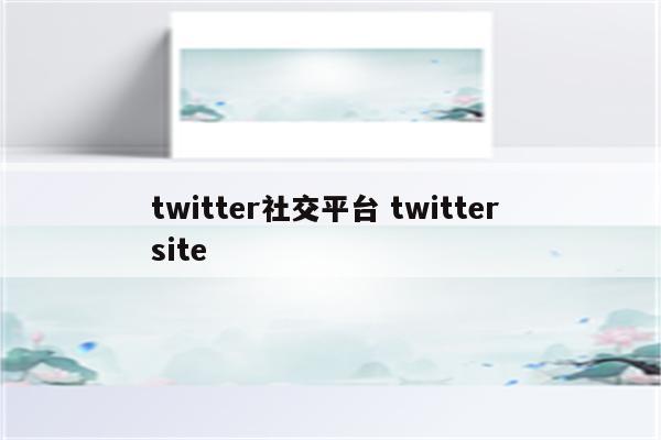 twitter社交平台 twitter site