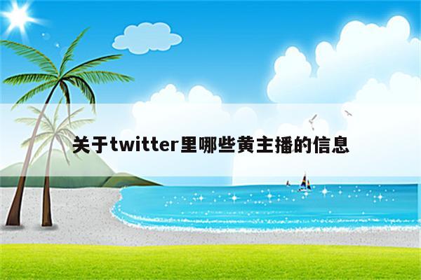 关于twitter里哪些黄主播的信息